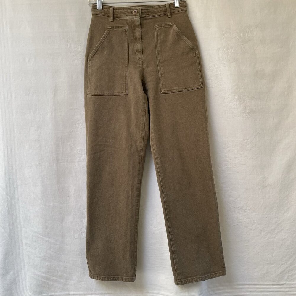 Wilfred Pants Womens 4 Brown High Rise Wide Leg Trouser Aritzia Party Festival